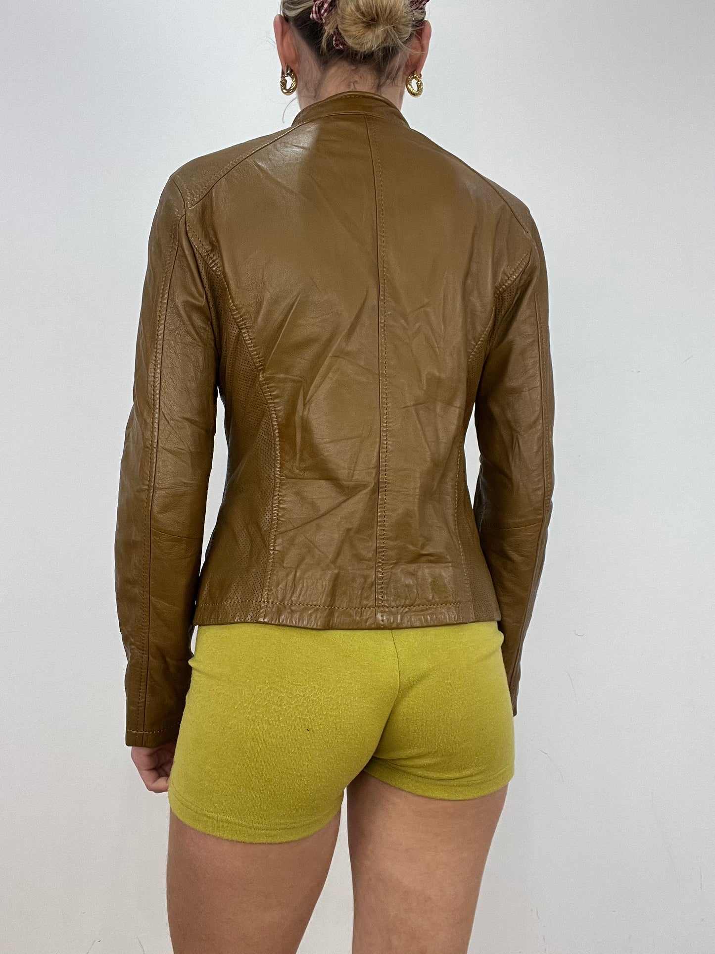 vintage edit ten | medium brown real leather jacket