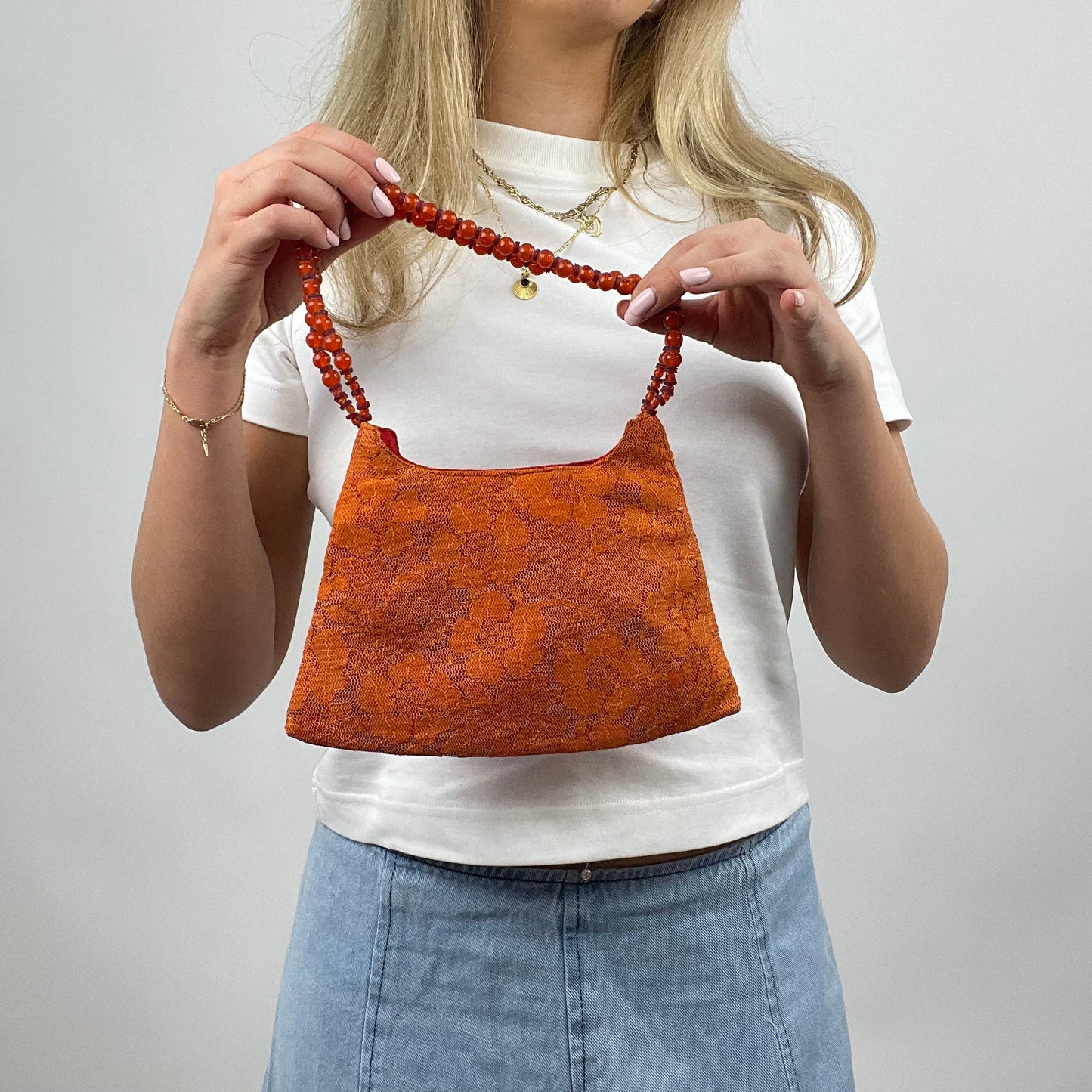 💻‼️ BEST PICKS | #1 orange/yellow lace shoulder bag with beaded straps