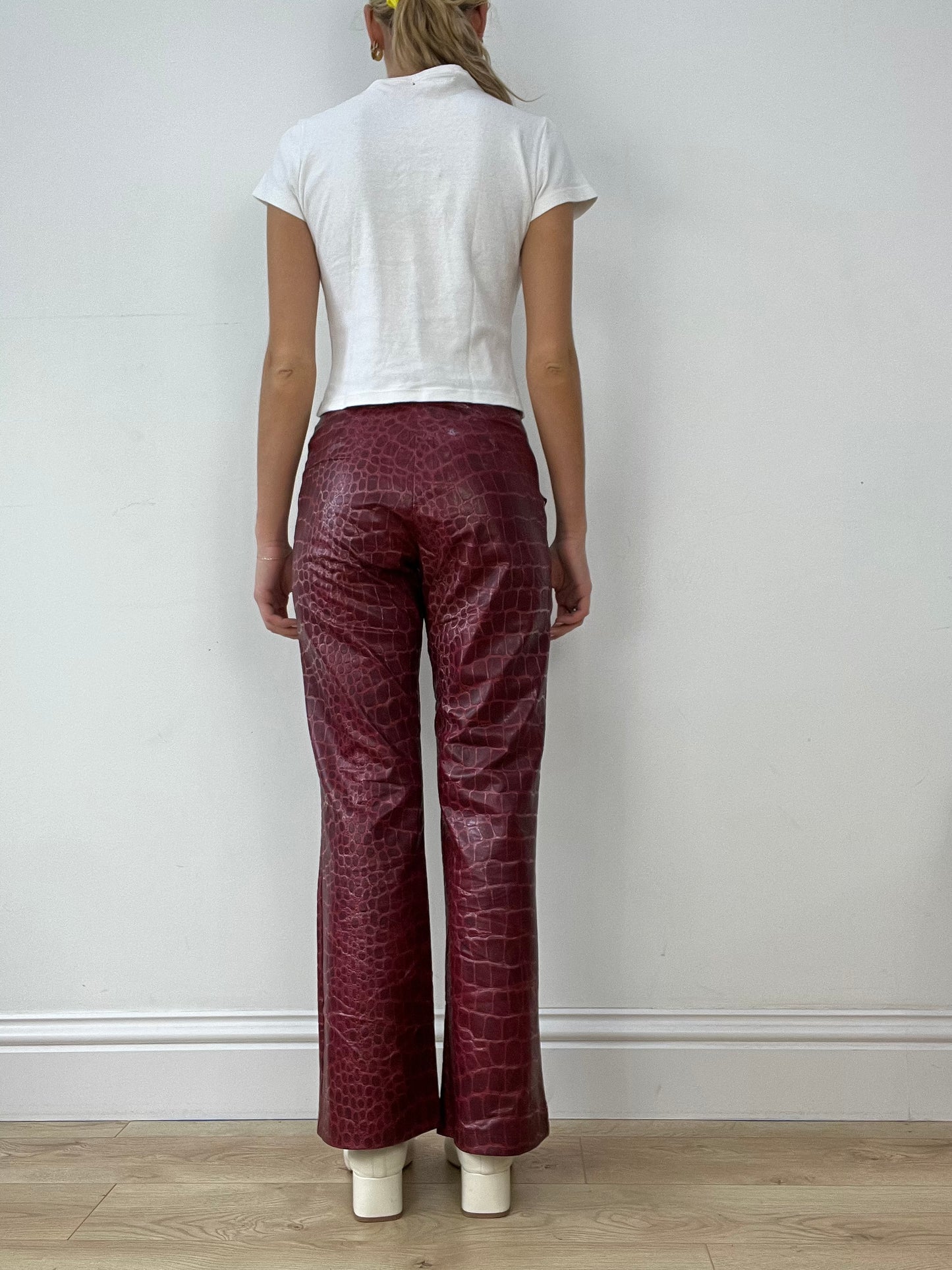 BUFFY THE VAMPIRE SLAYER | small red snakeskin print trousers