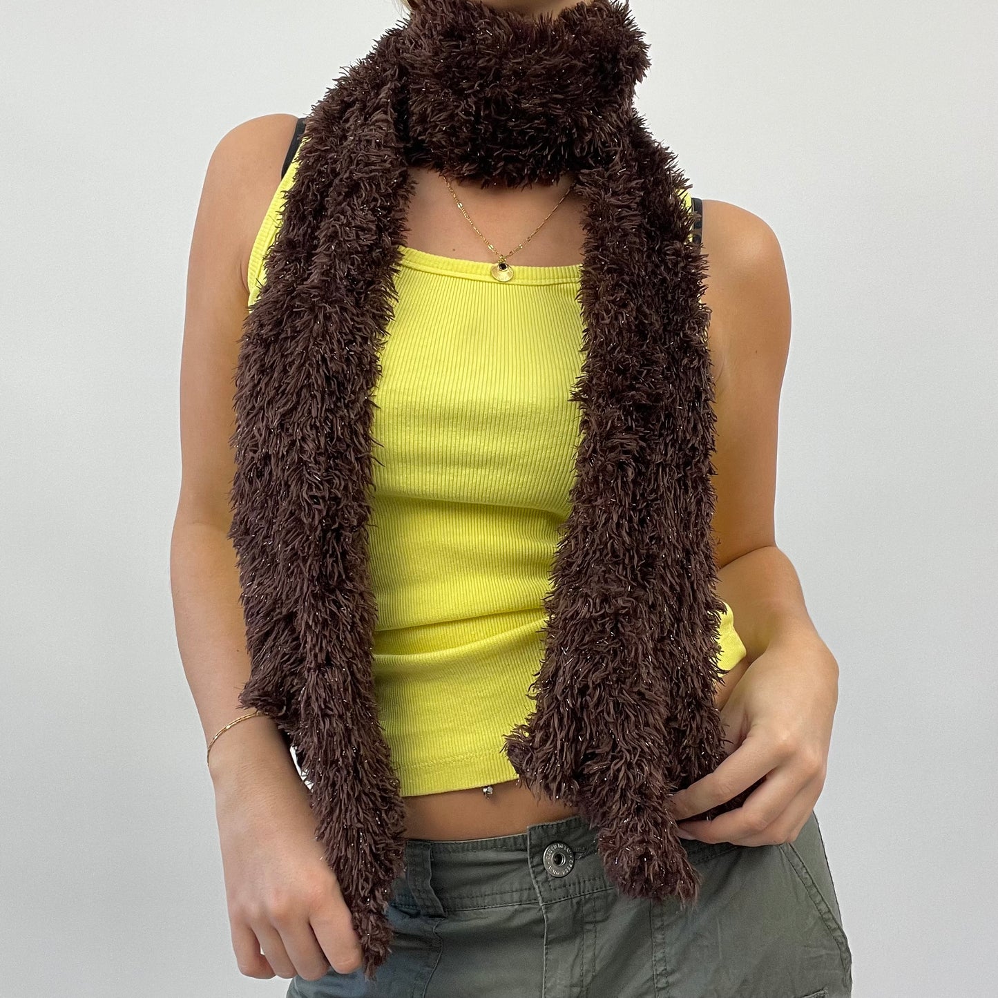BEST PICKS | brown fluffy sparkly scarf