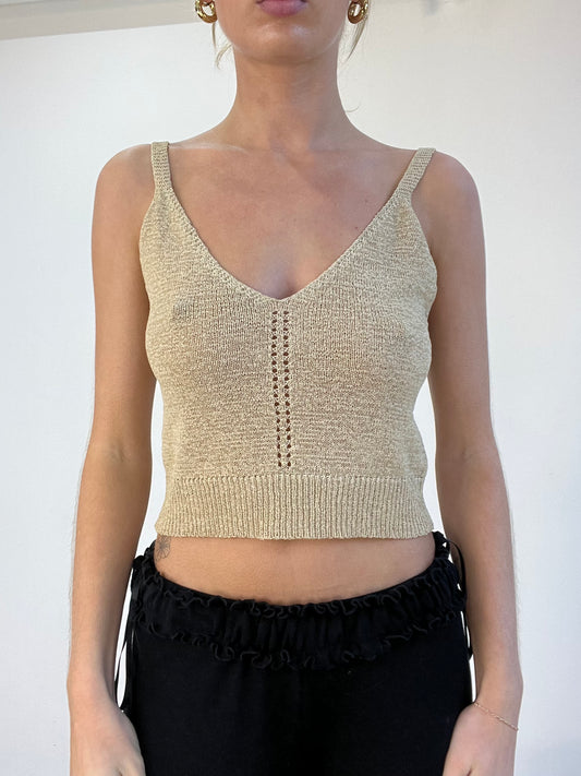 WINTER TRENDS | medium gold crochet cami