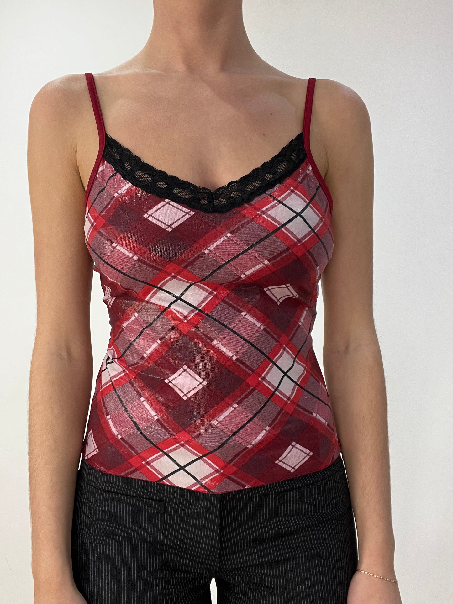 BEST PICKS | extra small red argyle print cami