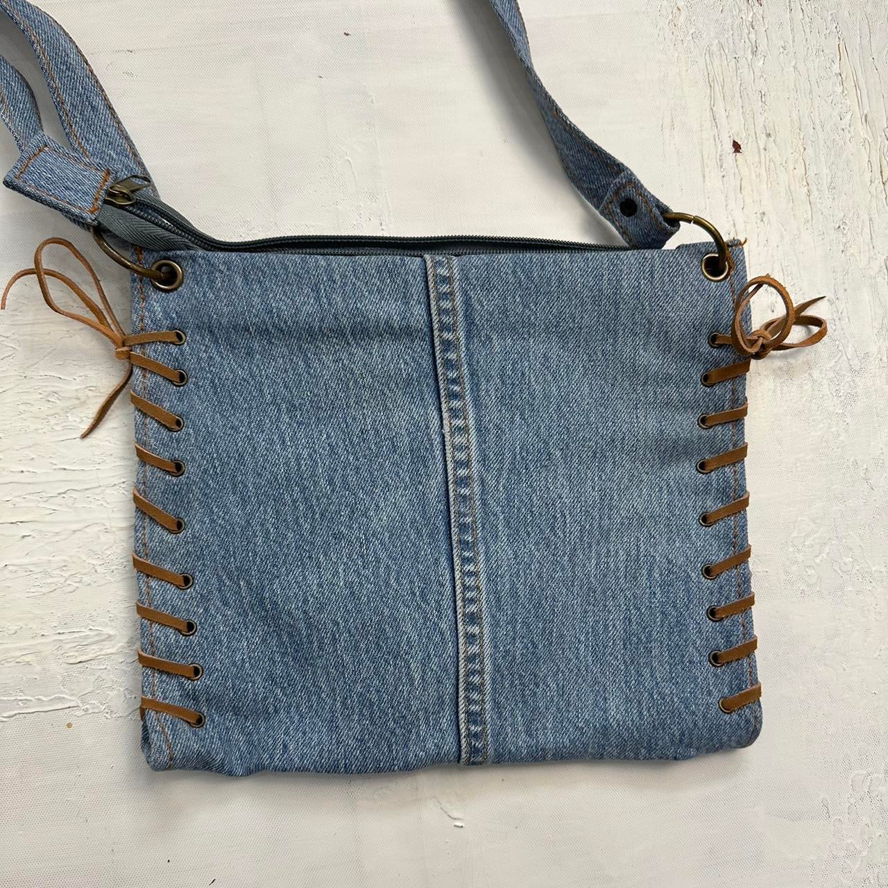 ‼️💻 COASTAL COWGIRL DROP | light wash reworked denim jean crossbody bag