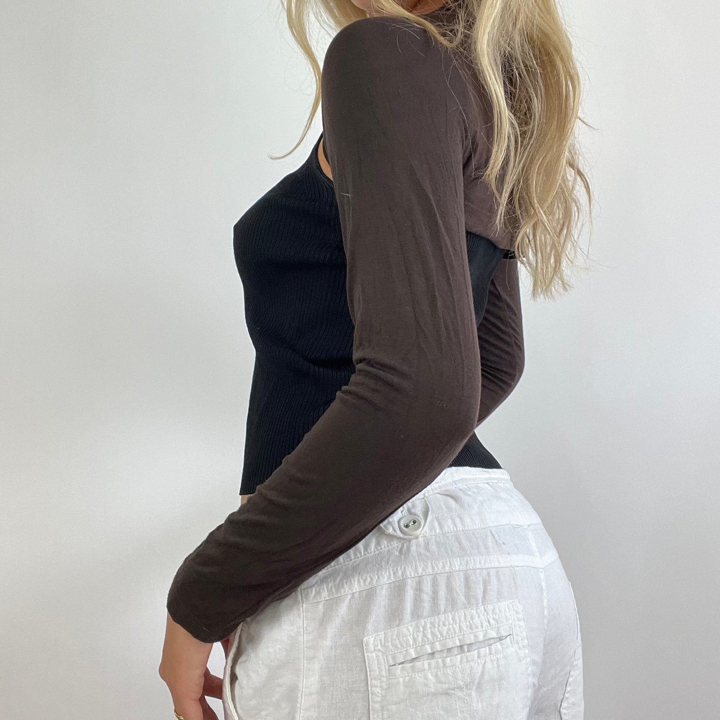 MODEL OFF DUTY DROP | small chocolate brown bolero