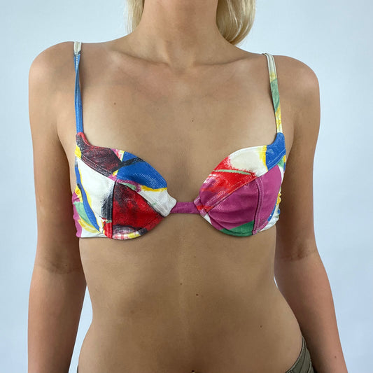 FESTIVAL DROP | sparkly graphic bikini top - small