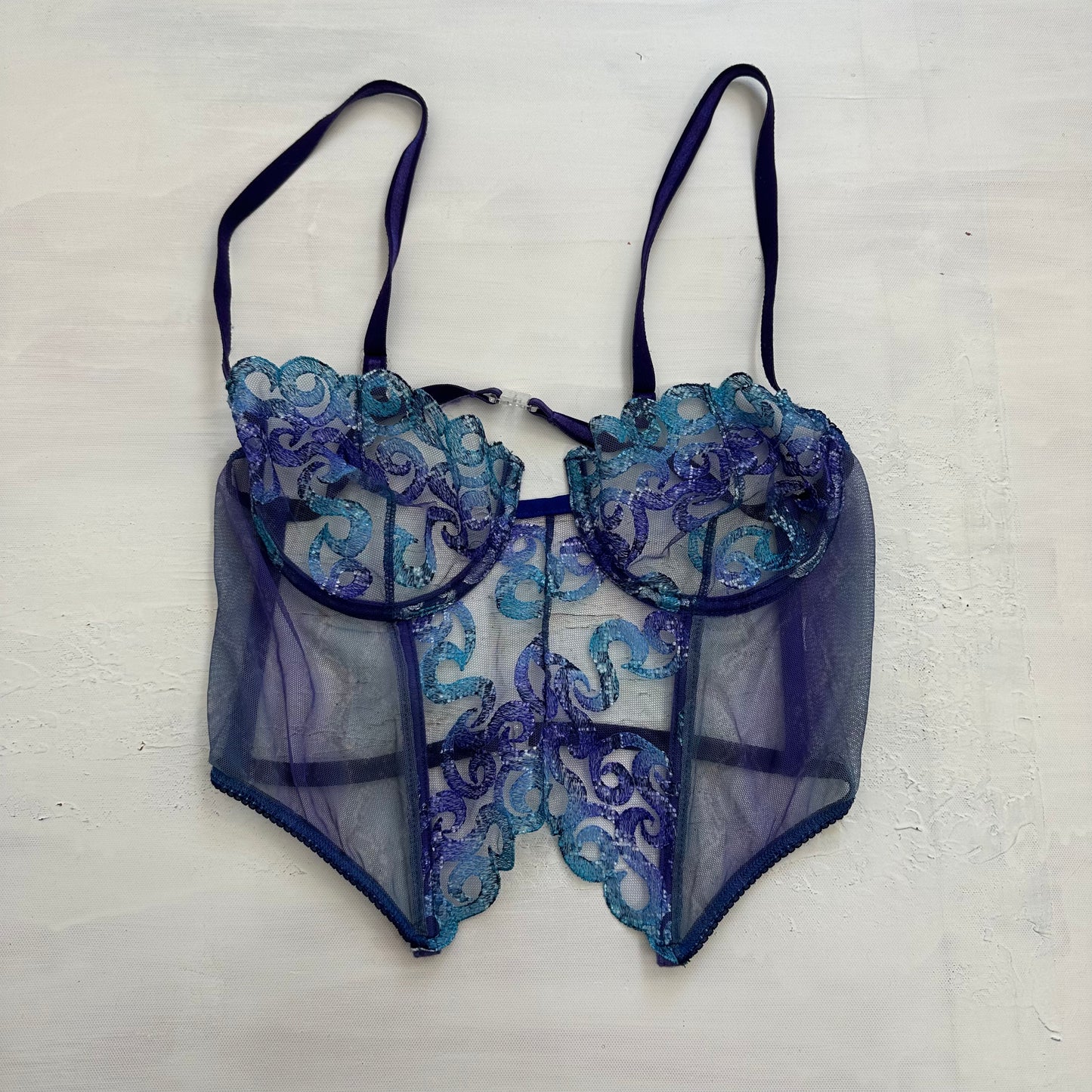 DAINTY DROP | blue/purple lace corset - small