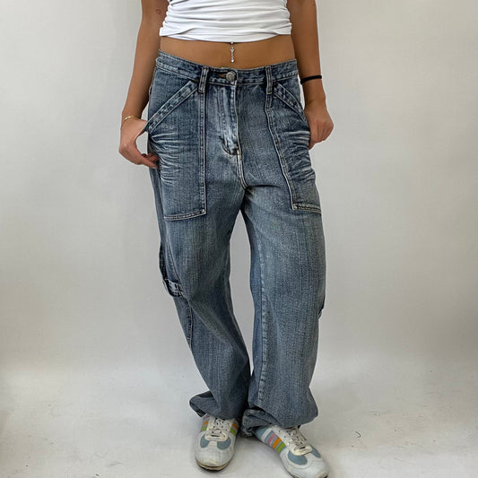 MANHATTAN GIRL DROP | small blue cargo jeans