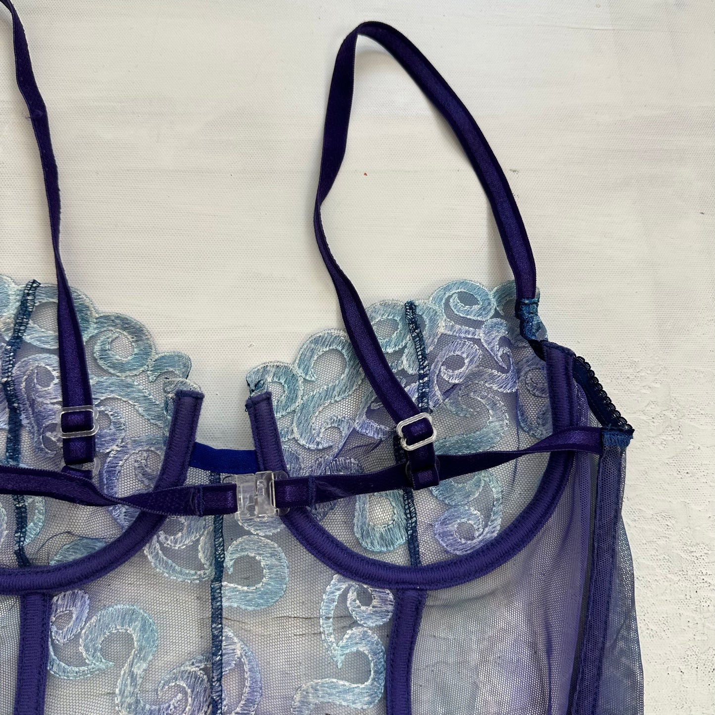 DAINTY DROP | blue/purple lace corset - small