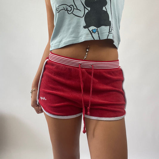 BOAT PARTY DROP | small red juicy couture velour shorts