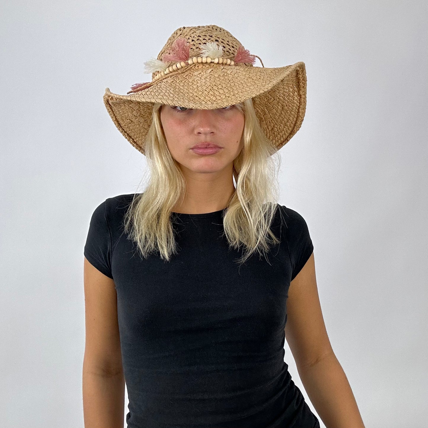EUROPEAN SUMMER DROP | woven straw sun hat with beaded detail