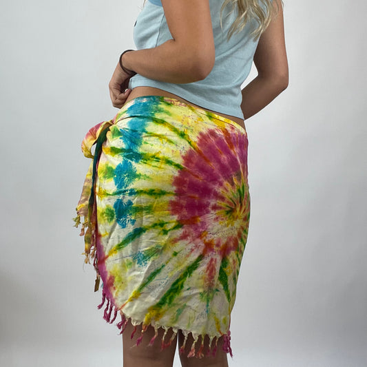 BOAT PARTY DROP | rainbow tie dye tie side skirt