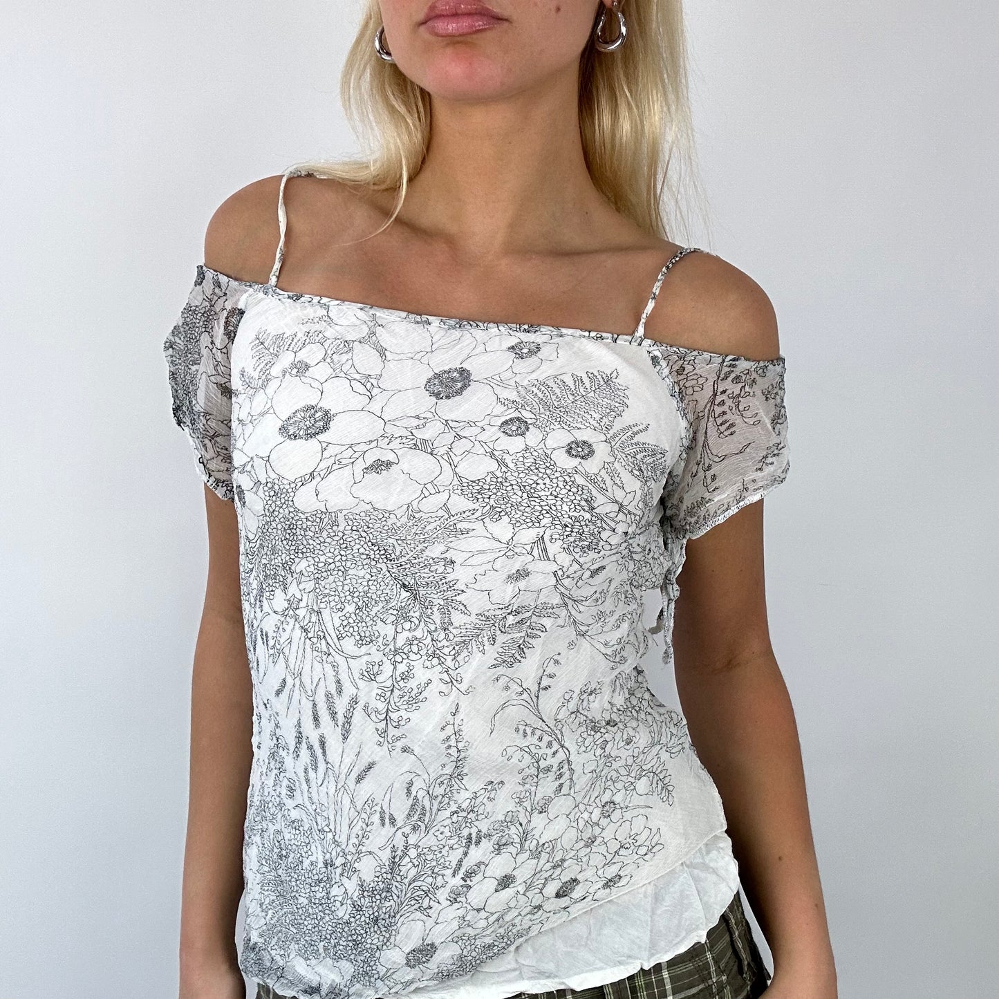 ‼️ FRESHERS FITS DROP | off the shoulder sheer overlay floral top