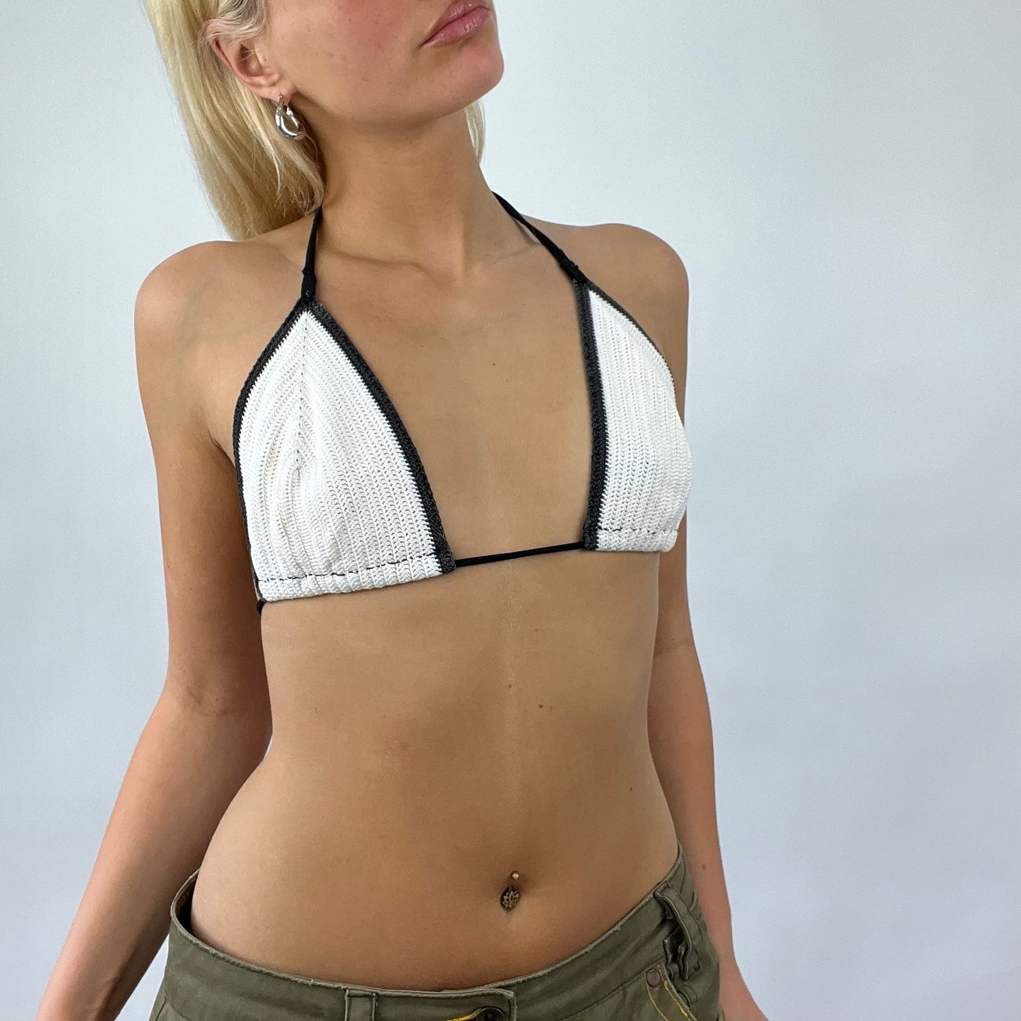 FESTIVAL DROP | cream crochet bikini top - small