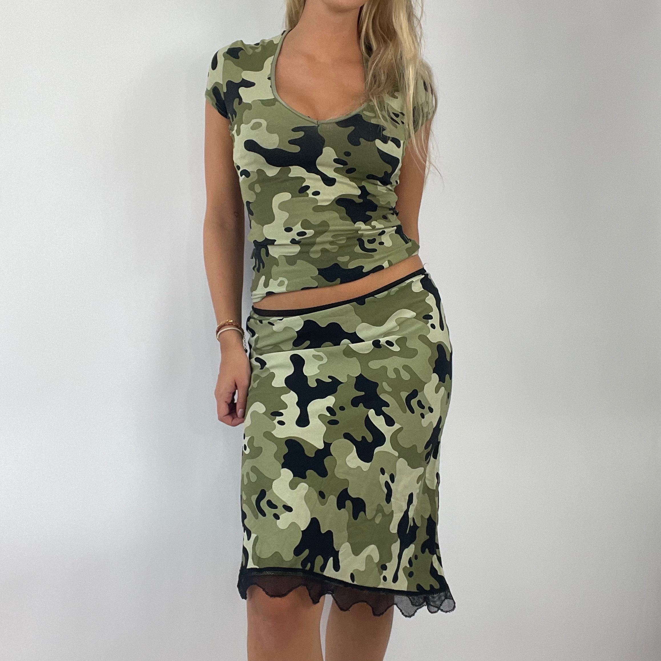 Army print skirt hotsell