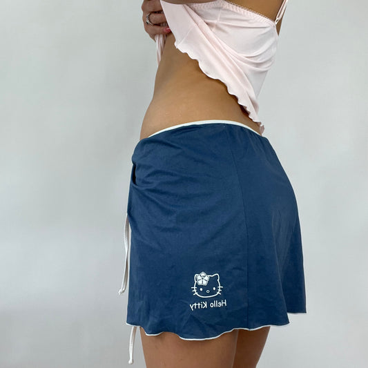 FESTIVAL DROP | blue hello kitty tie side skirt