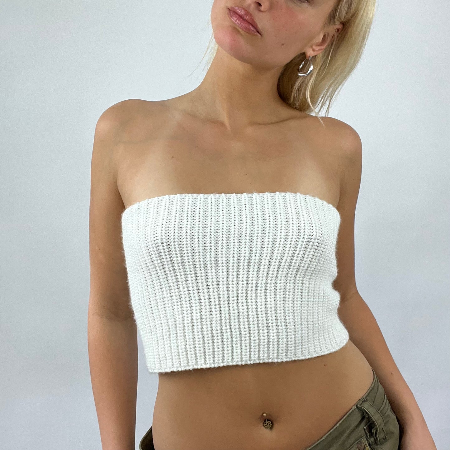 FESTIVAL DROP | cream sparkly bandeau top - small