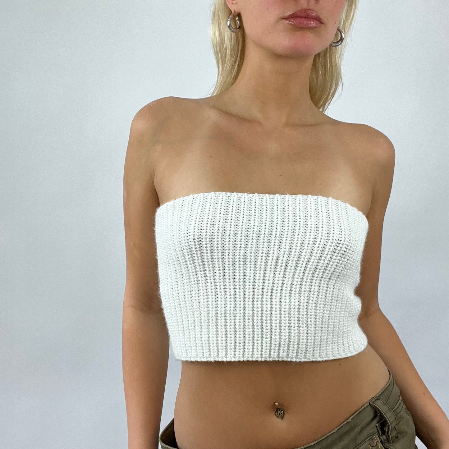 FESTIVAL DROP | cream sparkly bandeau top - small