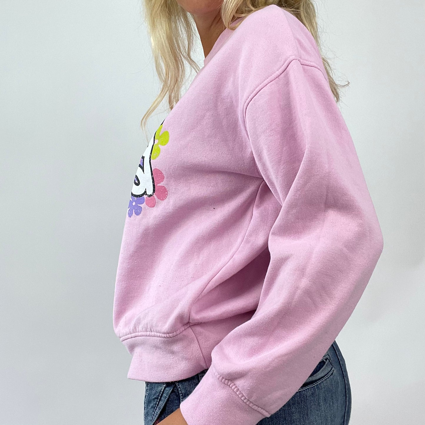 💻 BARBIE DROP - college barbie | small baby pink jumper with ‘barbie’ spell out and flower graphic
