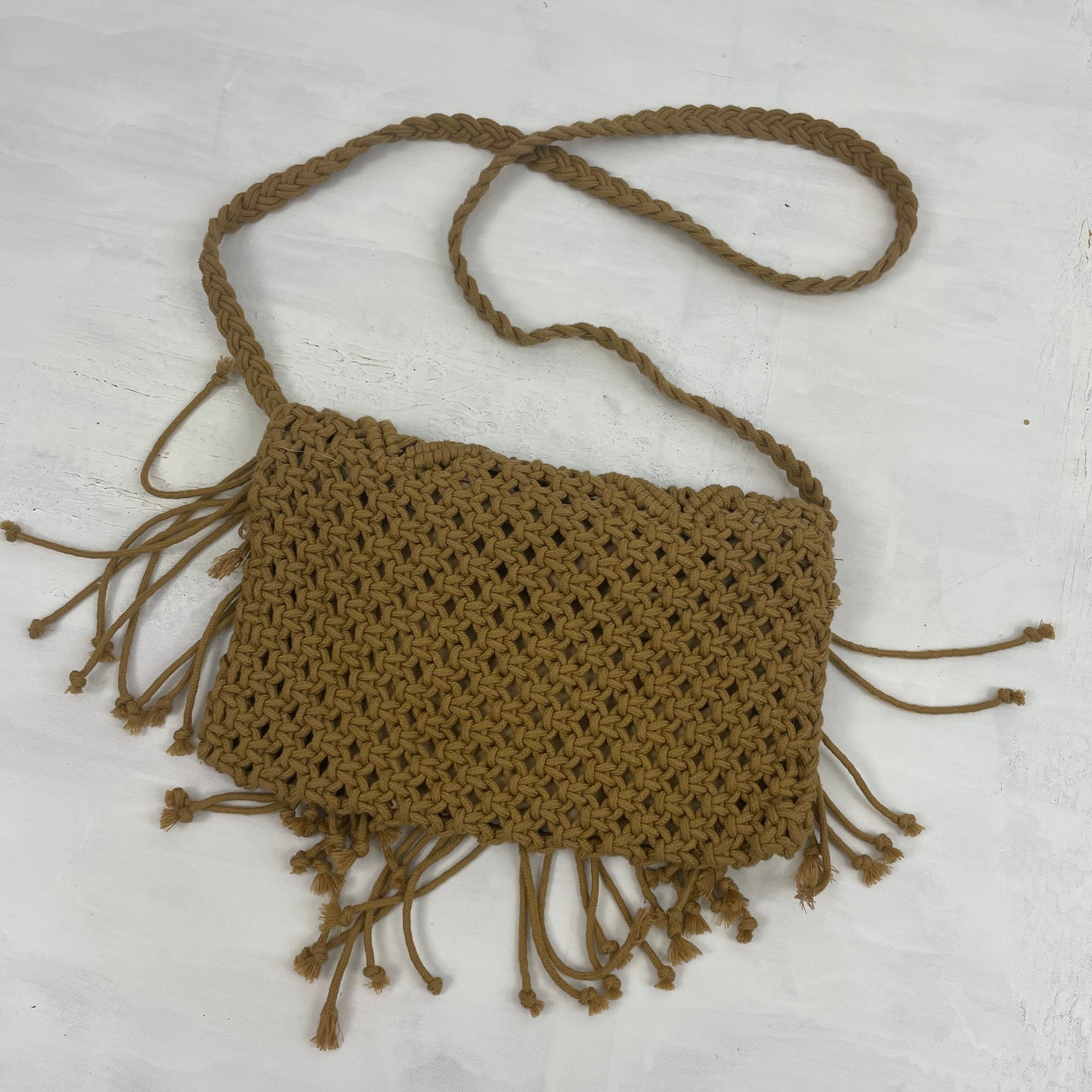 💻 MERMAID CORE DROP | brown crochet side bag with tassel detail