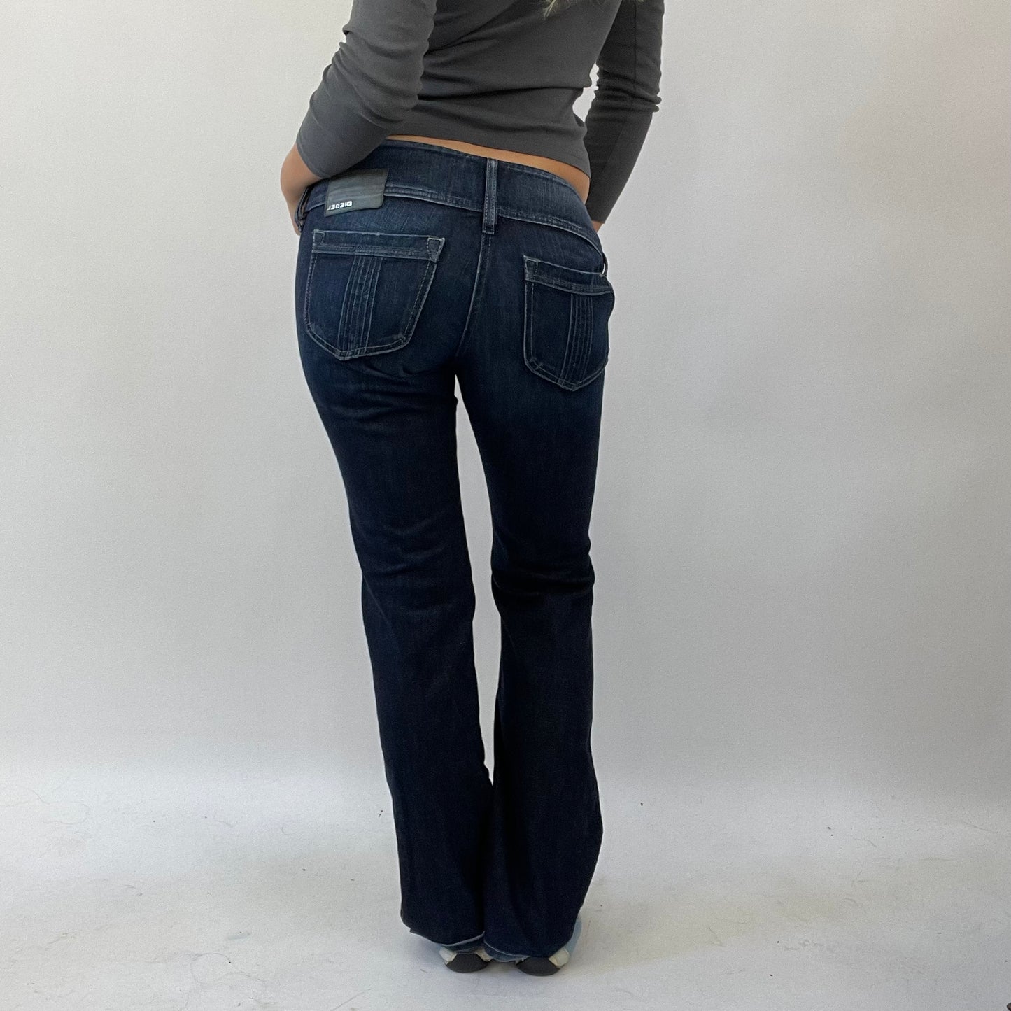 MISS REMASS DROP | small blue diesel low-waisted jeans at