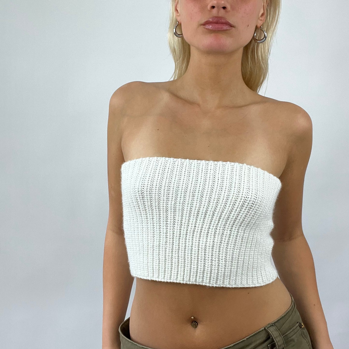 FESTIVAL DROP | cream sparkly bandeau top - small