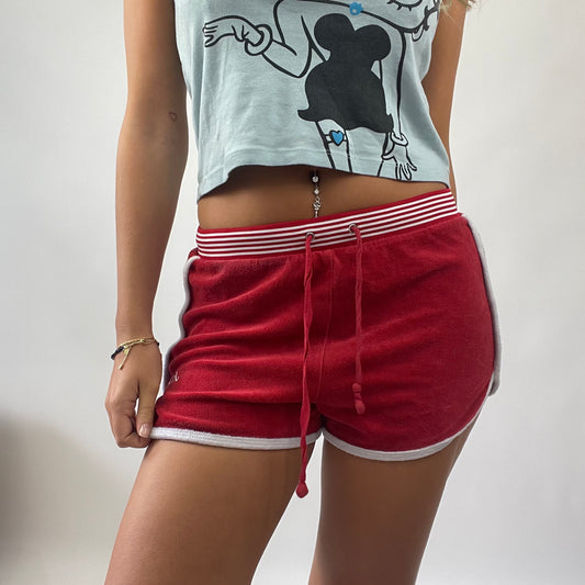 BOAT PARTY DROP | small red juicy couture velour shorts