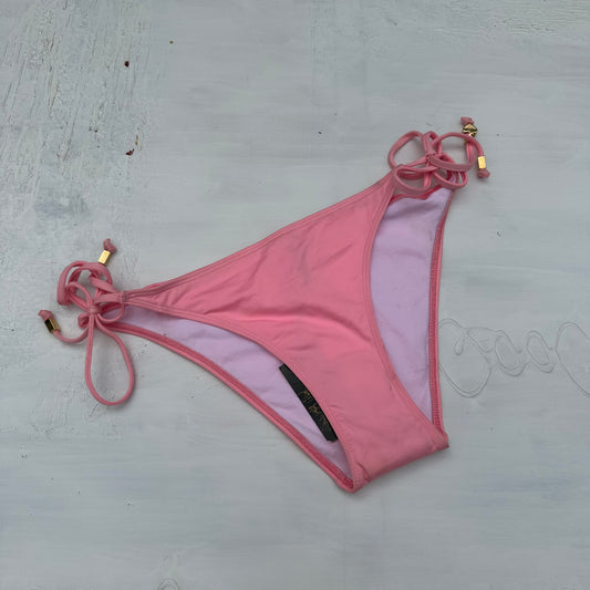 DAINTY DROP | pink tie side bikini bottoms - large