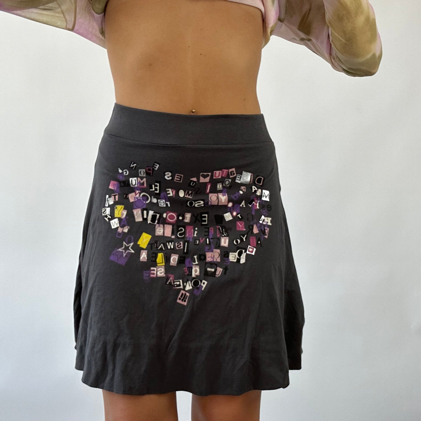 💻 BOHO GIRL DROP | small desigual grey skirt