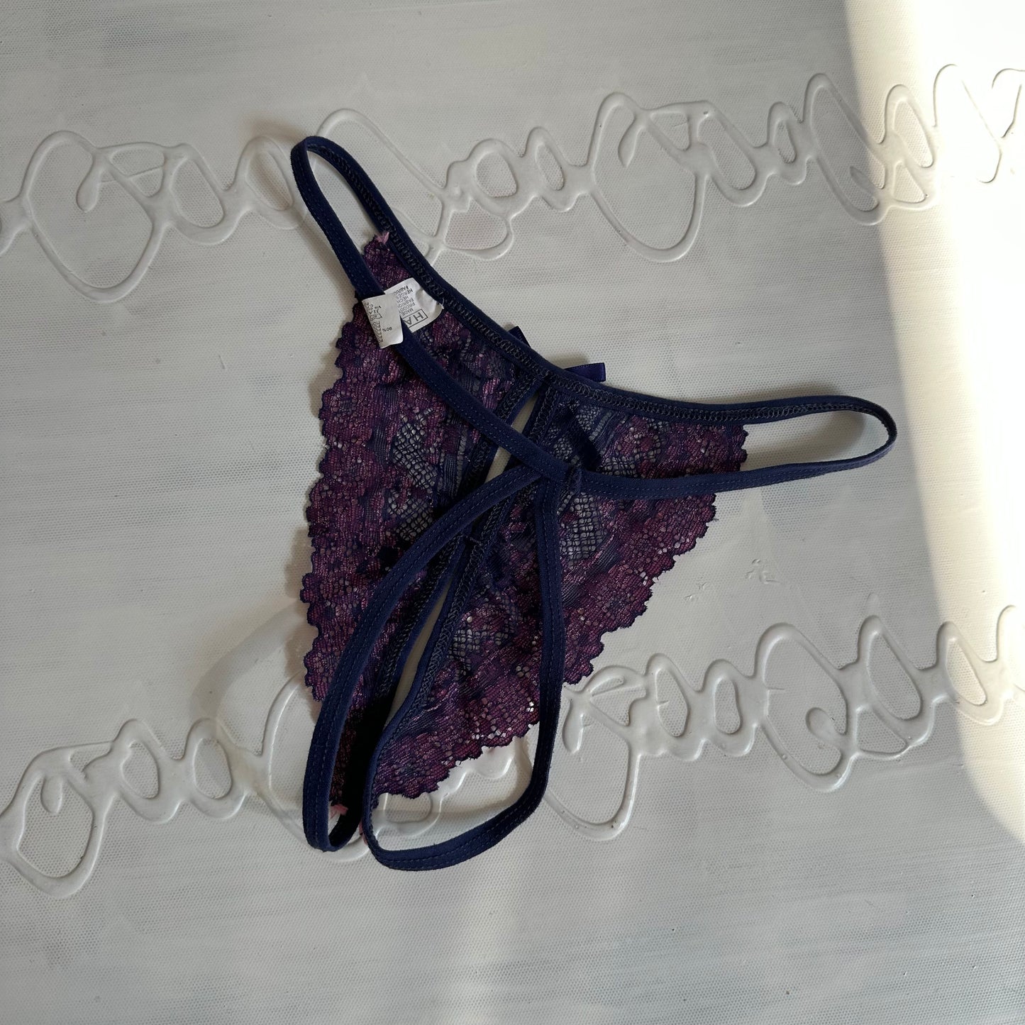 DAINTY DROP  purple and pink knickers - small – remass