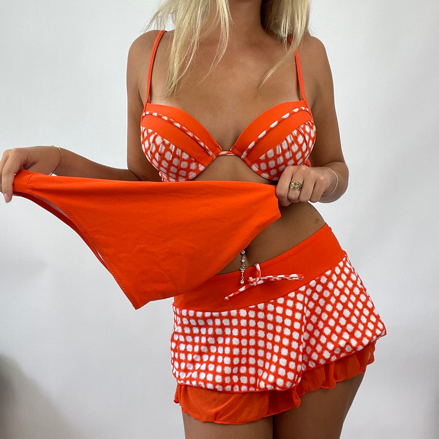 EUROPEAN SUMMER DROP | small orange 3 piece bikini set