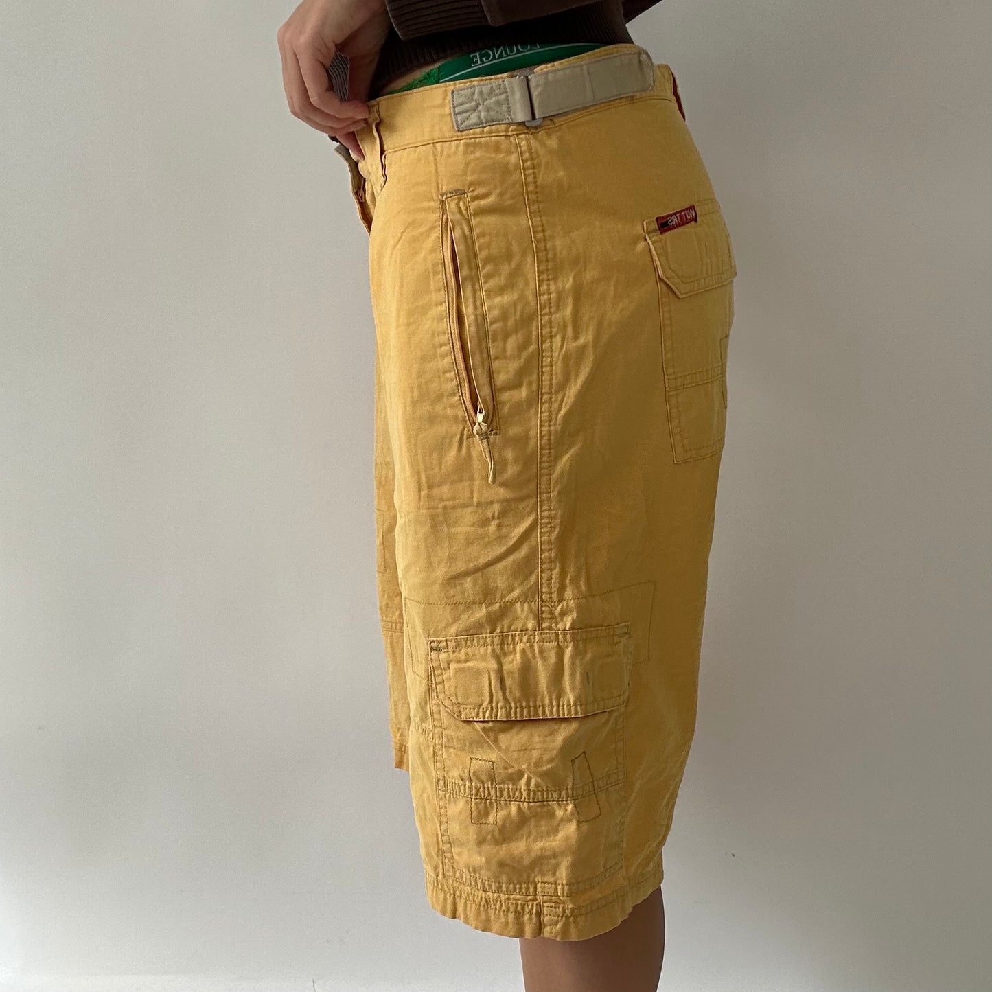 BOHO GIRL DROP | medium yellow cargo jorts