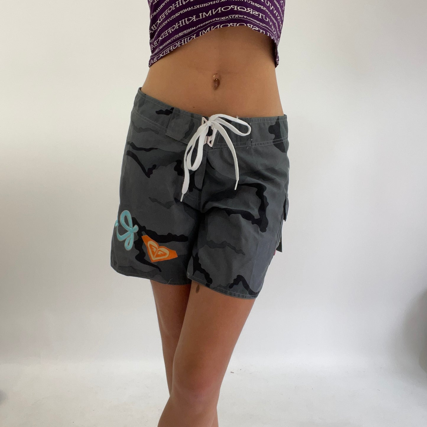 ‼️ 💻FESTIVAL DROP | grey roxy camo swim shorts