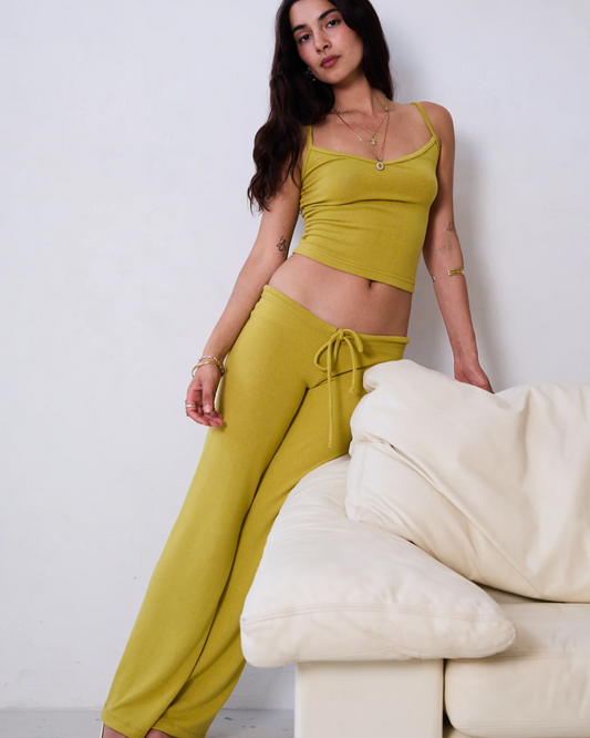 the margot trousers in chartreuse