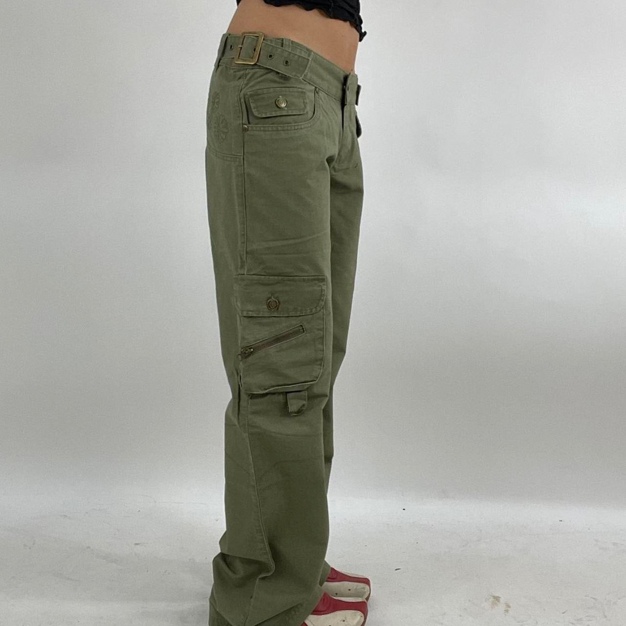 ‼️💻 khaki cargos trousers with buckles